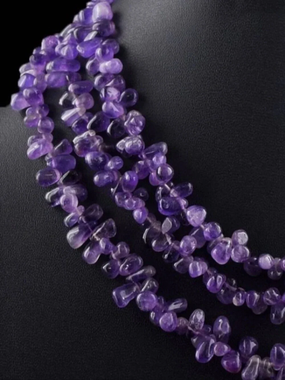 Multi‑Strand Amethyst Briolette Necklace - Purple Gemstone Jewelry